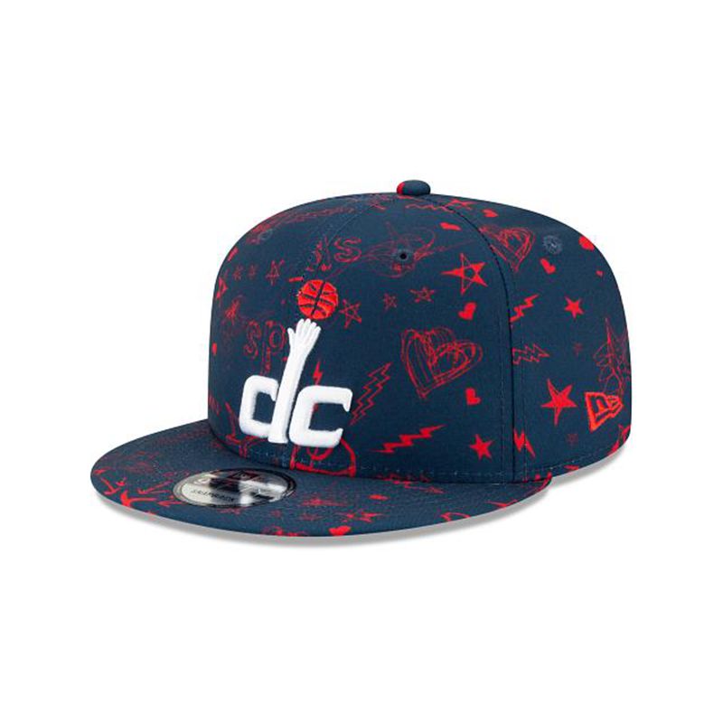 NBA Washington Wizards Doodle 9Fifty Snapback (ZKG7817) - Blue New Era Caps